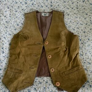 Rocky Tan Suede Button-Up Vest